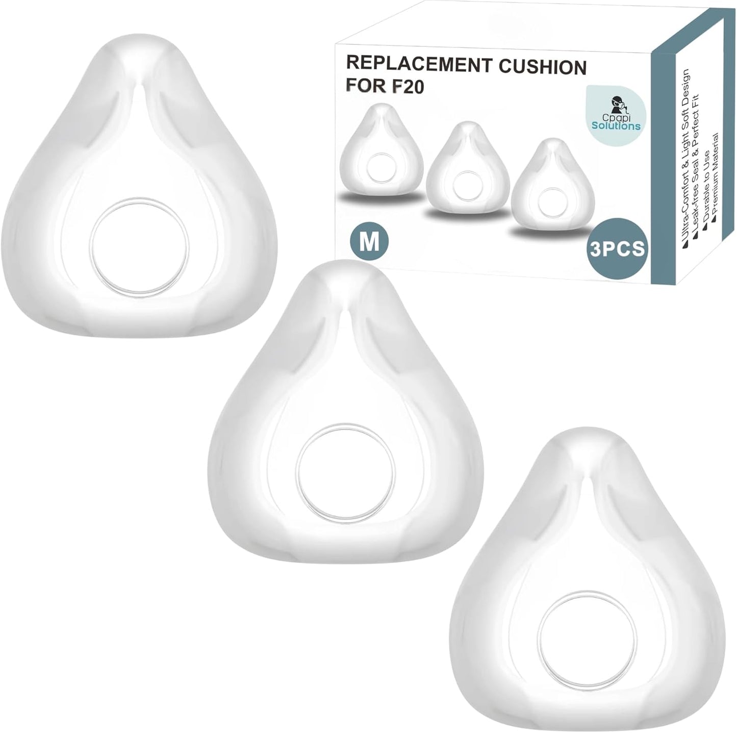 F20 Replacement Cushion 3 Pack – Compatible with AirFit & AirTouch CPAP Masks