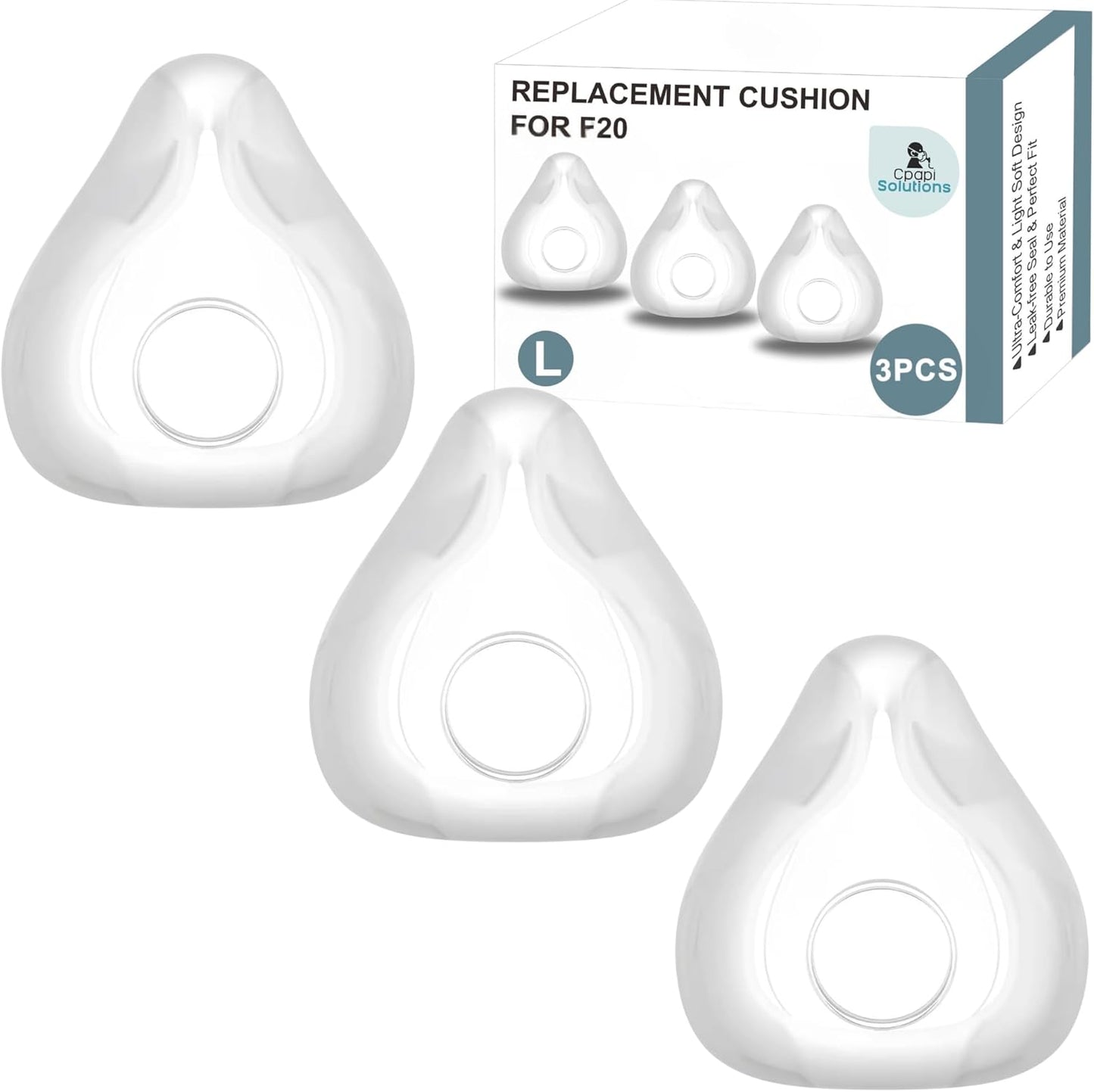 F20 Replacement Cushion 3 Pack – Compatible with AirFit & AirTouch CPAP Masks