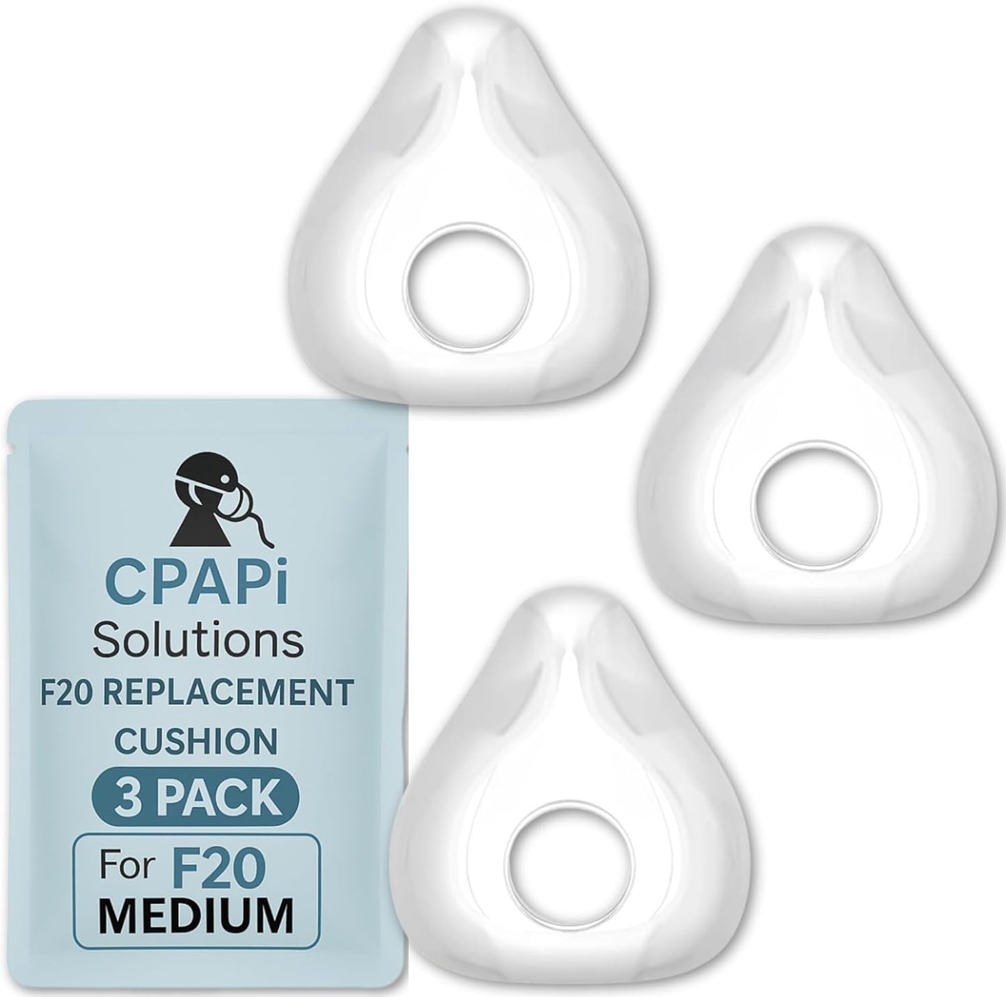 F20 Replacement Cushion 3 Pack – Compatible with AirFit & AirTouch CPAP Masks