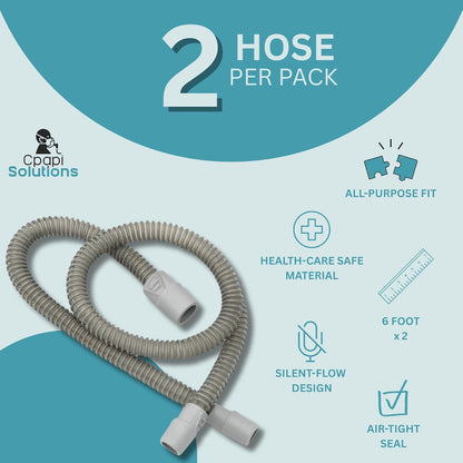 Slim Universal CPAP Hose – 6 ft (2-Pack) – with Standard 15mm hose & 22mm Ends