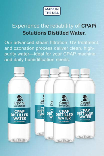 Distilled Water 20oz Bottles (6-Pack) – for CPAP Machines & Humidifiers
